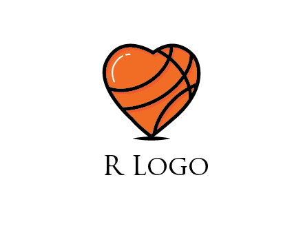 basketball pattern in heart