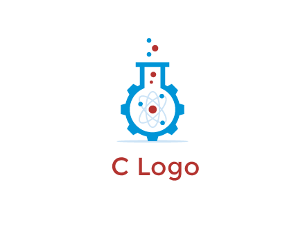 conical flask forming gear with atoms