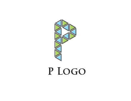 polygonal pattern letter P 