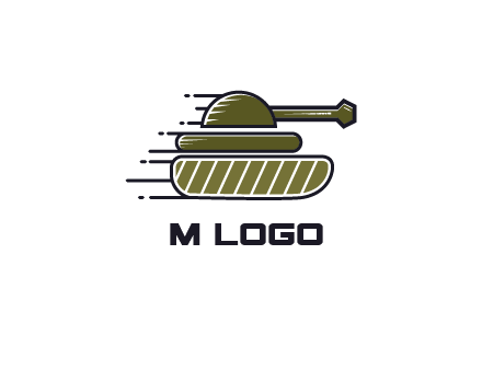 military tank with speedy lines