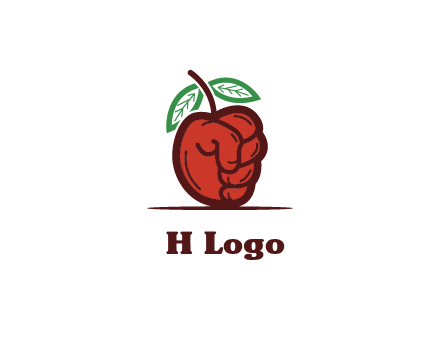 red apple for beverage logo