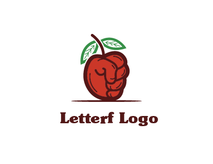 red apple for beverage logo