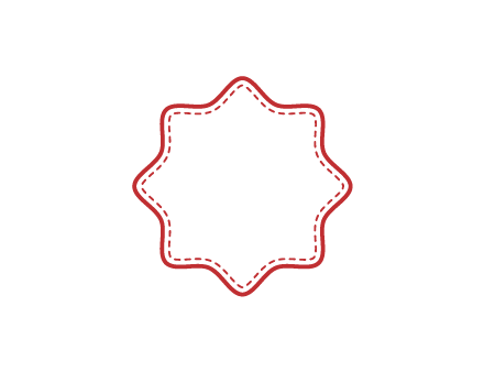 line art polygon with dotted polygon