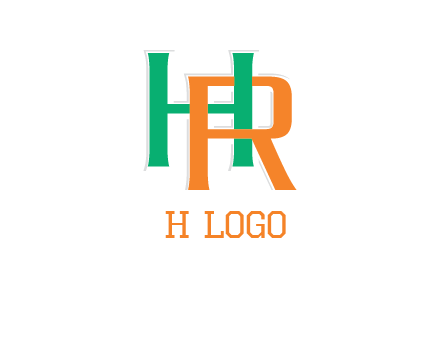 letter H and letter R intertwining with each other