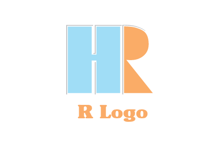 abstract shape letter H and letter R