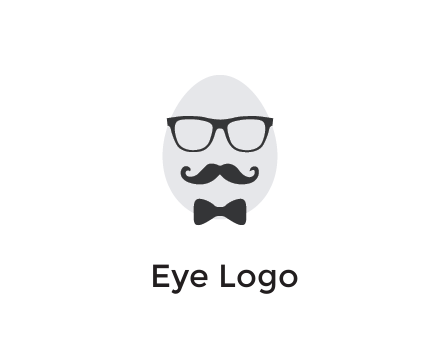 glasses with bow and moustache on egg