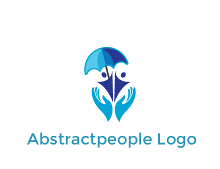 people icons with umbrella in hands