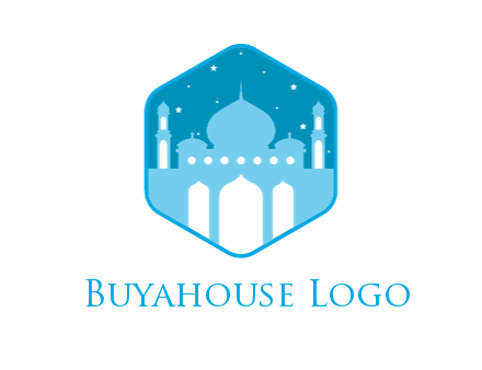 mosque with stars in hexagon