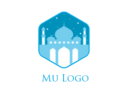 mosque with stars in hexagon