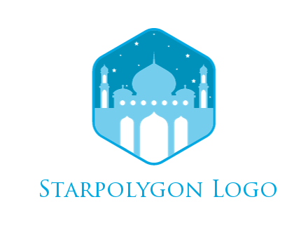 mosque with stars in hexagon