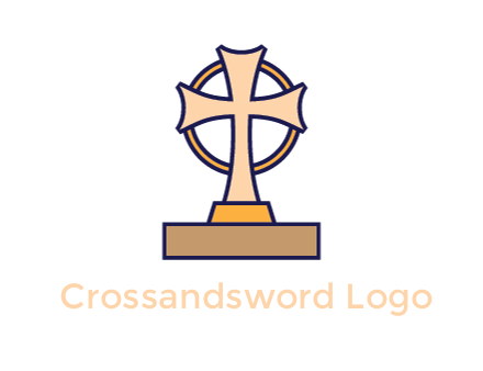 circle behind cross on stand