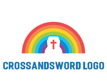 cross in negative spacing cross in rainbow