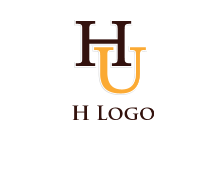 letter U under letter H