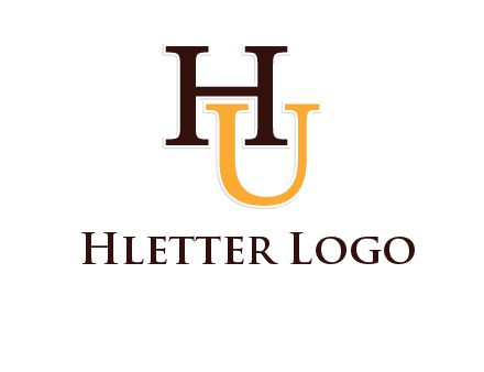 letter U under letter H