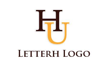 letter U under letter H