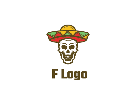 skull wearing sombrero