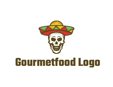 skull wearing sombrero