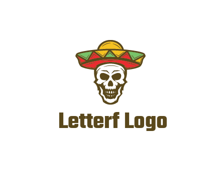 skull wearing sombrero