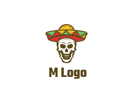 skull wearing sombrero