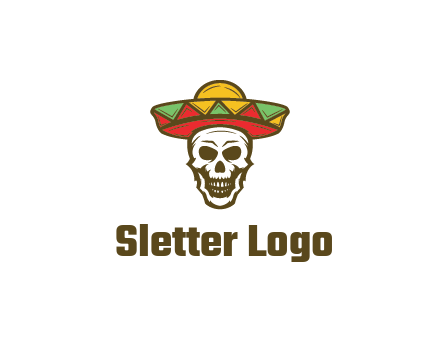 skull wearing sombrero