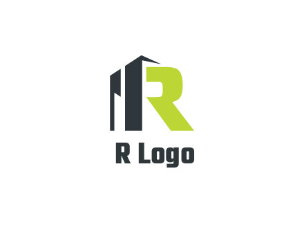 abstract building forming letter R