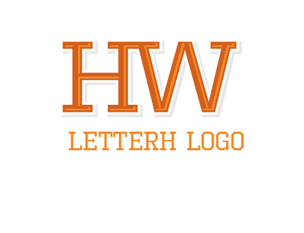 letter HW joined together