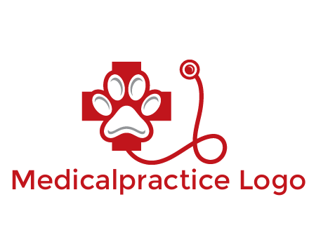 paw in first aid sign with stethoscope