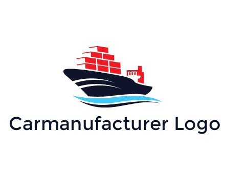 ship carrying containers trade logo