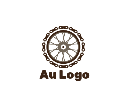 chain around wheel transportation logo