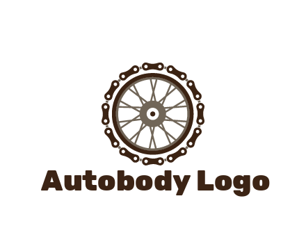 chain around wheel transportation logo