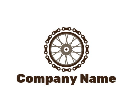 chain around wheel transportation logo