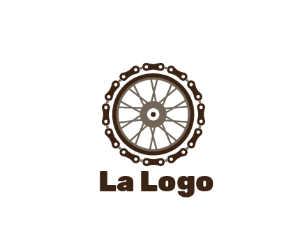 chain around wheel transportation logo