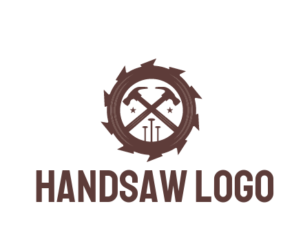 hammer and nails in blade construction logo