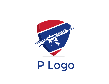 gun in badge security logo