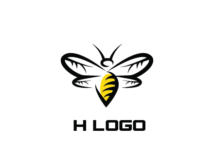 abstract bee animal logo