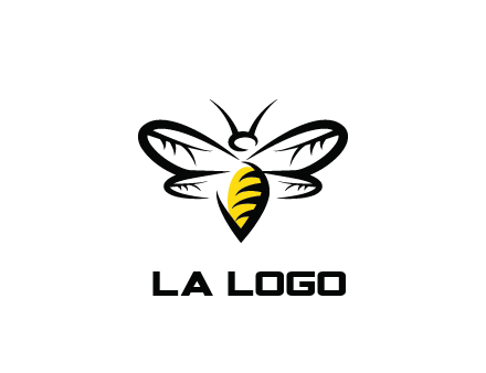 abstract bee animal logo