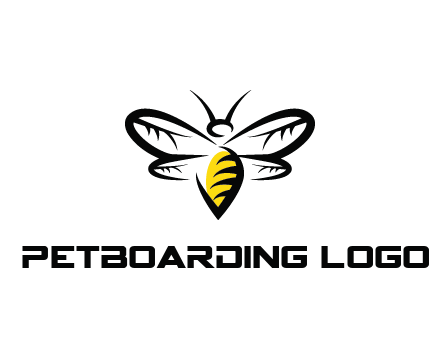 abstract bee animal logo