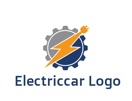 socket with electric bolt in gear engineering logo