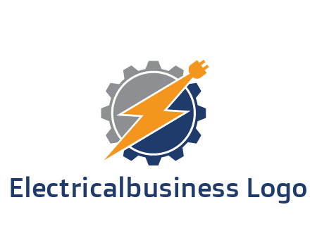 socket with electric bolt in gear engineering logo