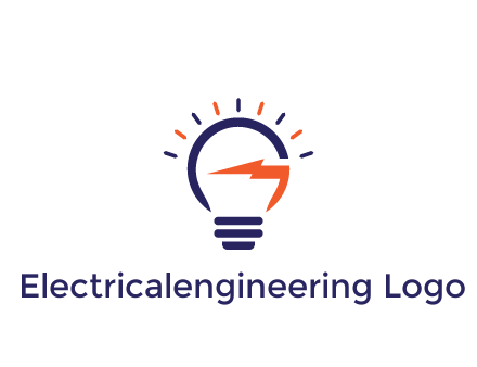 lightbulb with electric bolt engineering logo