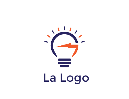 lightbulb with electric bolt engineering logo