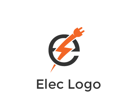 letter E with electric bolt and socket energy logo