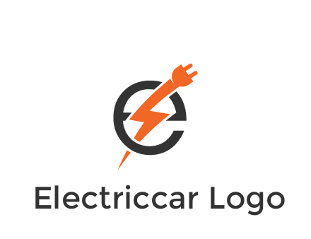 letter E with electric bolt and socket energy logo