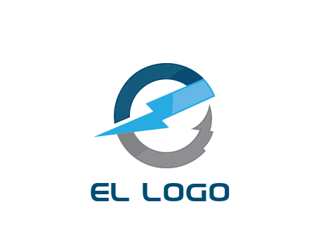 letter E with electric bolt energy logo