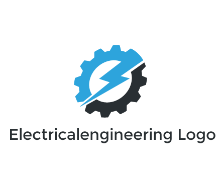 thunder bolt in gear engineering logo