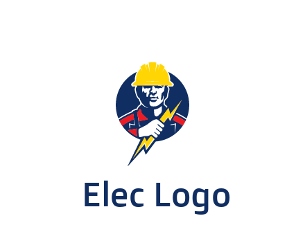 man holding electric bolt energy logo