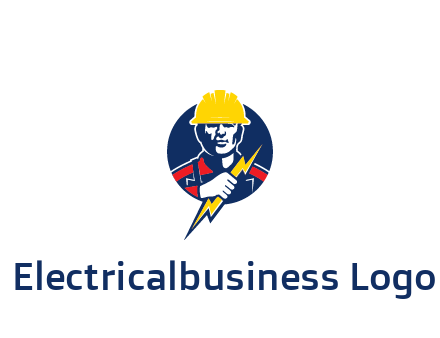 man holding electric bolt energy logo