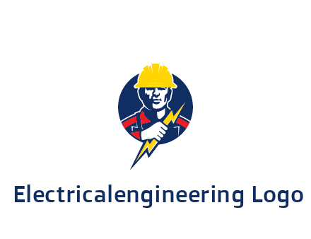 man holding electric bolt energy logo