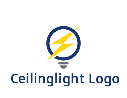 lightning in light bulb energy logo