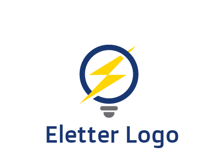 lightning in light bulb energy logo